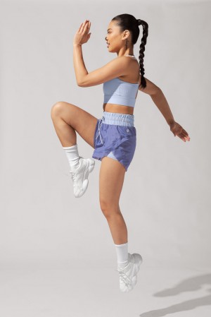 POPFLEX Cadence High Pasem Mesh Run Krátké with Pockets Periwinkle | TJGM19738