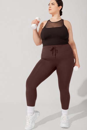 POPFLEX Cargo Leggings with Pockets (Pet Hair Resistant) French Roast | PXJB49812