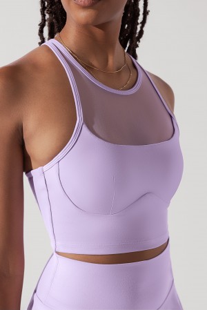 POPFLEX Celeste Mesh Crop Bralette Levandule | JEBN65934