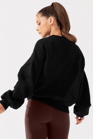 POPFLEX Cloud Crewneck Svetrové Černé | KHRM61283