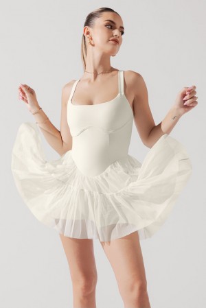 POPFLEX Corset Pirouette Šaty Krém | TJMO81403