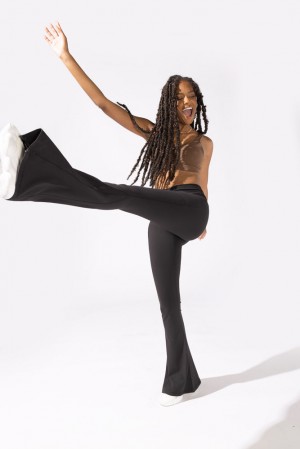 POPFLEX Crisscross Hourglass® Bell Bottom with Pockets (Soft Touch) Černé | MTYJ19238