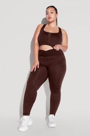 POPFLEX Crisscross Hourglass® Seamless Legging French Roast | OSKR78431