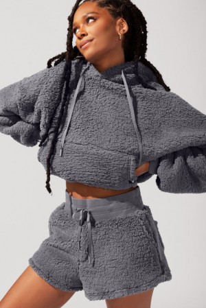 POPFLEX Faux Sherpa Krátké with Pockets Šedé | ZKML30428