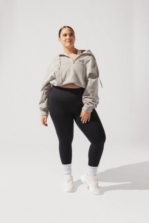 POPFLEX Half Zip Warm Up Hoodie Šedé | AJNP54819