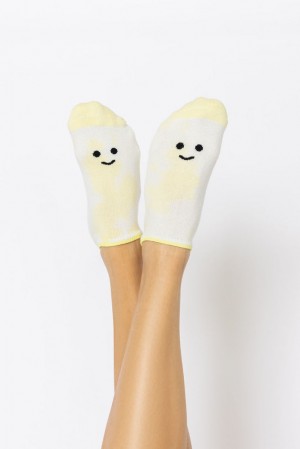 POPFLEX Happy Face Low Rise Socks Žluté | UDCX09257