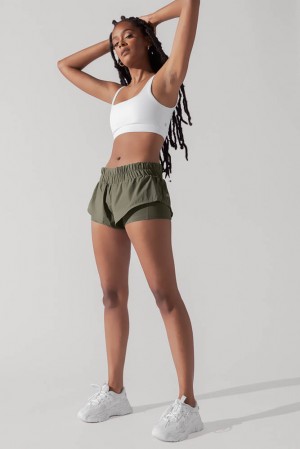 POPFLEX Low Rise Supershort™ Olivy Zelené | VEXC52341