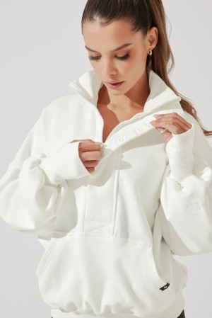 POPFLEX Ooey Gooey Half Zip Svetrové Almond Milk | BDLC21637