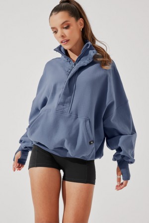 POPFLEX Ooey Gooey Half Zip Svetrové Blankyt | QZTG82561