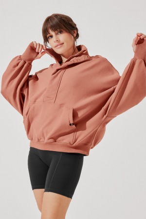 POPFLEX Ooey Gooey Half Zip Svetrové Canyon Clay | XCQO90342