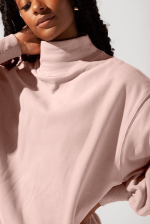 POPFLEX Ooey Gooey Mockneck Sweatshirt with Pockets Ballet Slipper | LGHE46851