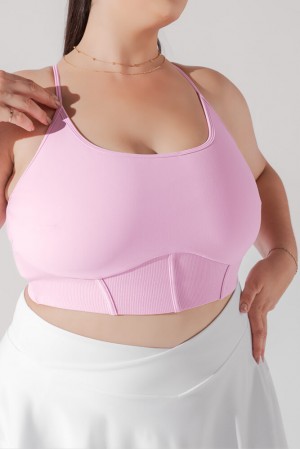 POPFLEX Plié Corset Crop Bralette Bubblegum | BQOM58092