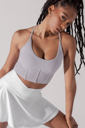 POPFLEX Plié Corset Crop Bralette Levandule Šedé | WRYQ01942
