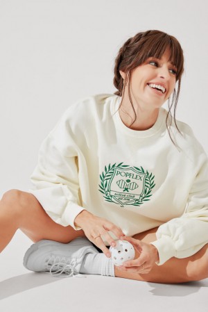 POPFLEX Popflex Active Club Cloud Crew Neck Svetrové Krém | ETOR20378