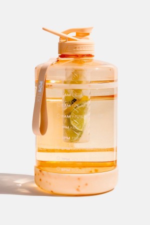 POPFLEX Ready Set Glow Gallon Timer Bottle with Fruit Infuser Peach Terrazzo | BSMI86715