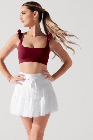 POPFLEX Romance Ruffle Bra Crimson | SPCV61753