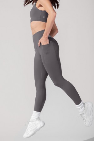 POPFLEX Supersculpt™ Leggings with Pockets (Pet Hair Resistant) Slate | PGZM28397