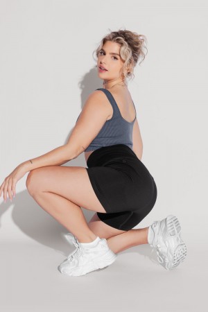 POPFLEX Supersculpt™ Seamless Midi Shorts Černé | BANR31062