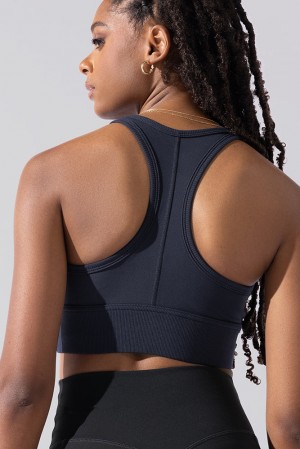 POPFLEX Sweat Sesh Crop Top Tmavě Blankyt | GDMY70814