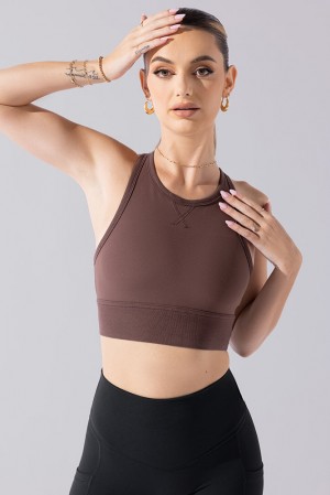 POPFLEX Sweat Sesh Crop Top Truffle | HGUF97045