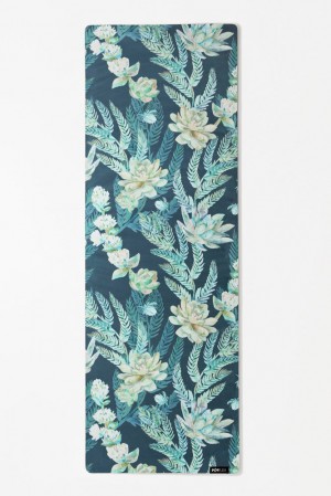 POPFLEX Veganské Semišové Jóga Mat Flourishing Foliage | YFCN54962