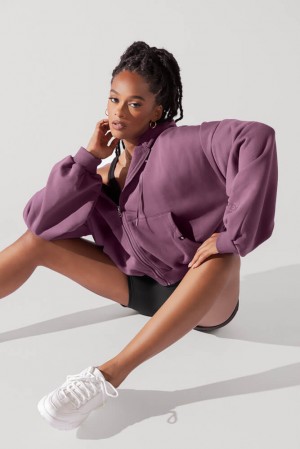 POPFLEX Zip Cloud Hoodie Tmavě | PWLQ96742