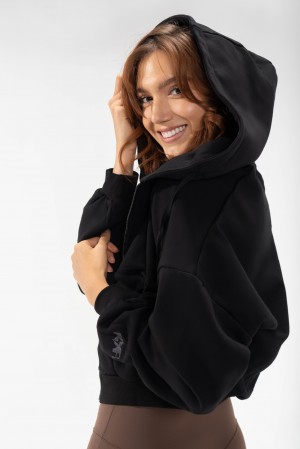 POPFLEX Zip Cloud Hoodie Černé | WYDU83716