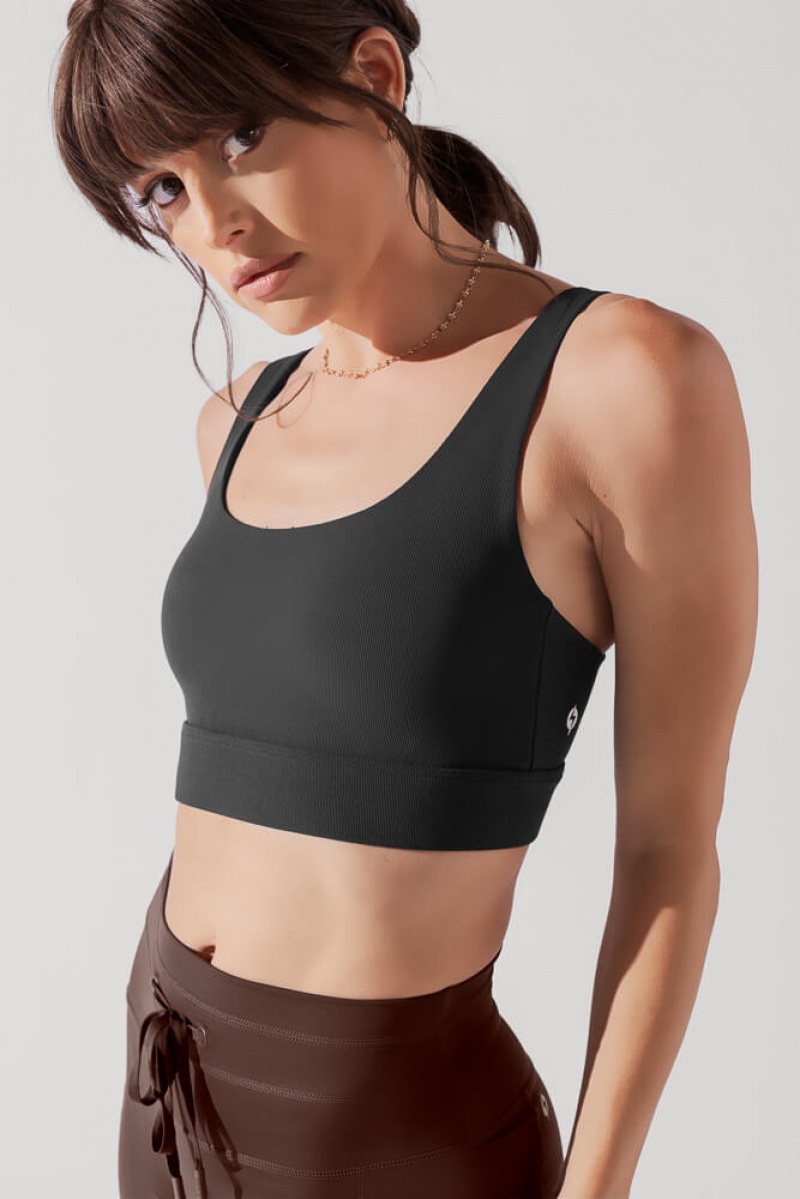 POPFLEX Adventure Scoop Bra (Žebrovaný) Charcoal | PNTD15764