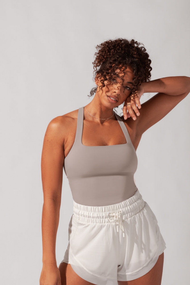 POPFLEX Audrey Tank Smoky Taupe | YIUK89254