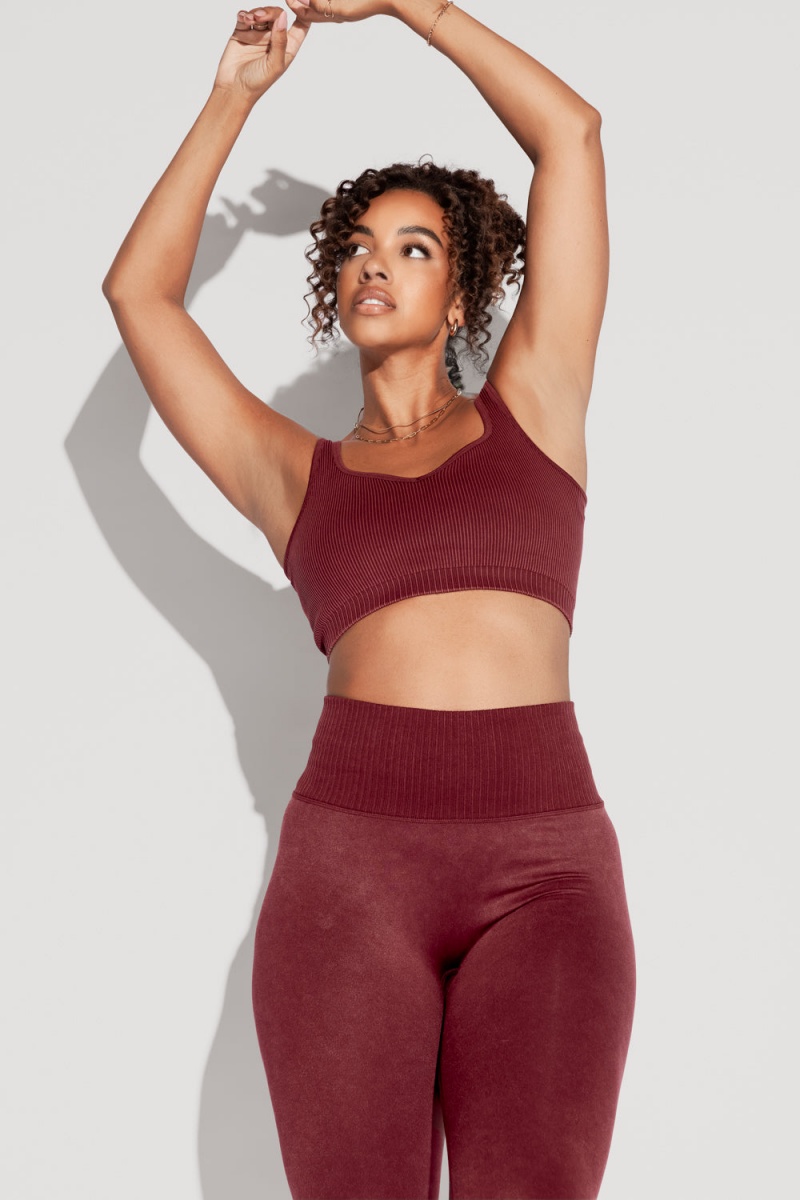 POPFLEX Be My Sweetheart Seamless Crop Top Garnet | BSLY27810