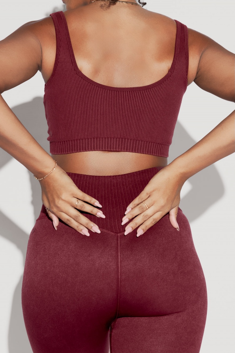 POPFLEX Be My Sweetheart Seamless Crop Top Garnet | BSLY27810