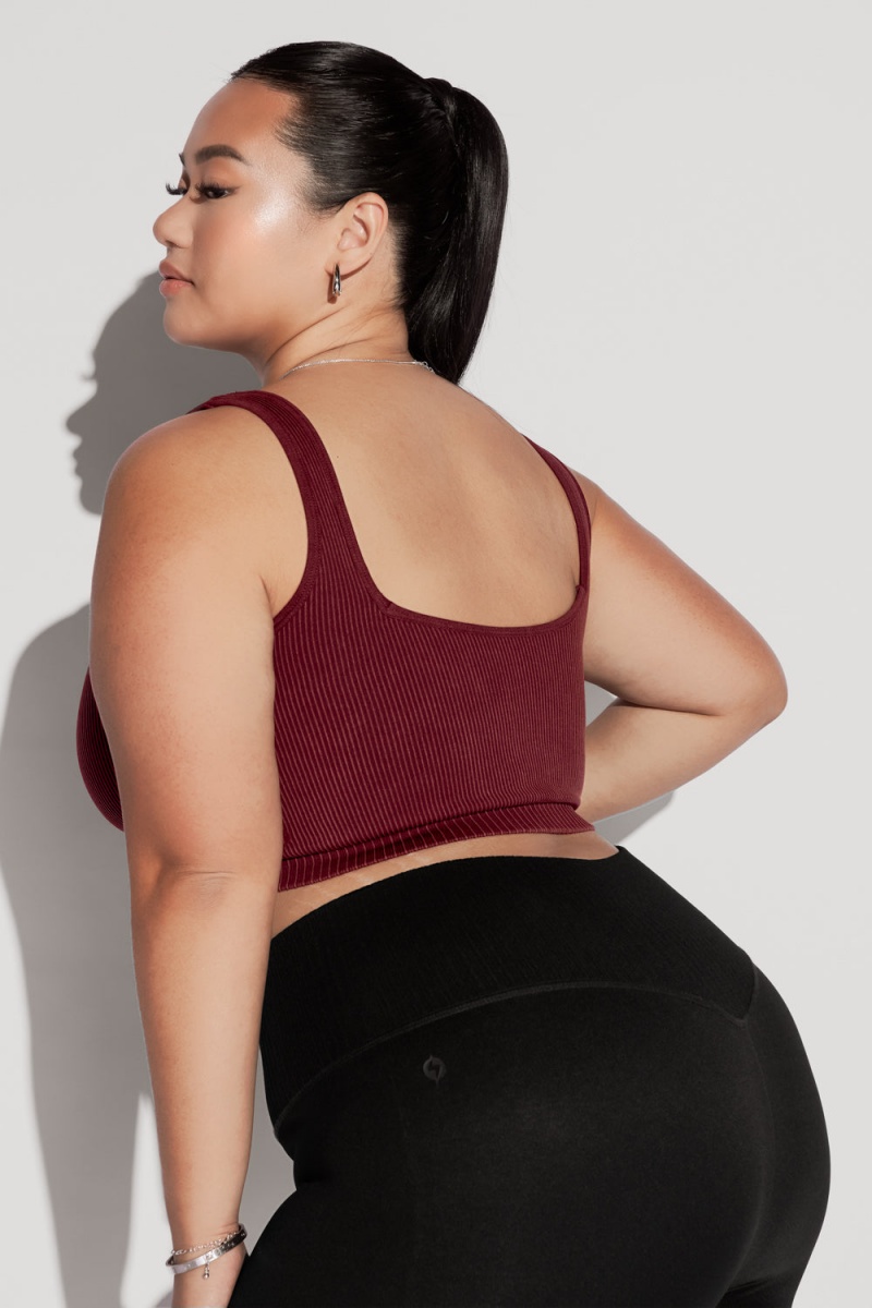 POPFLEX Be My Sweetheart Seamless Crop Top Garnet | BSLY27810