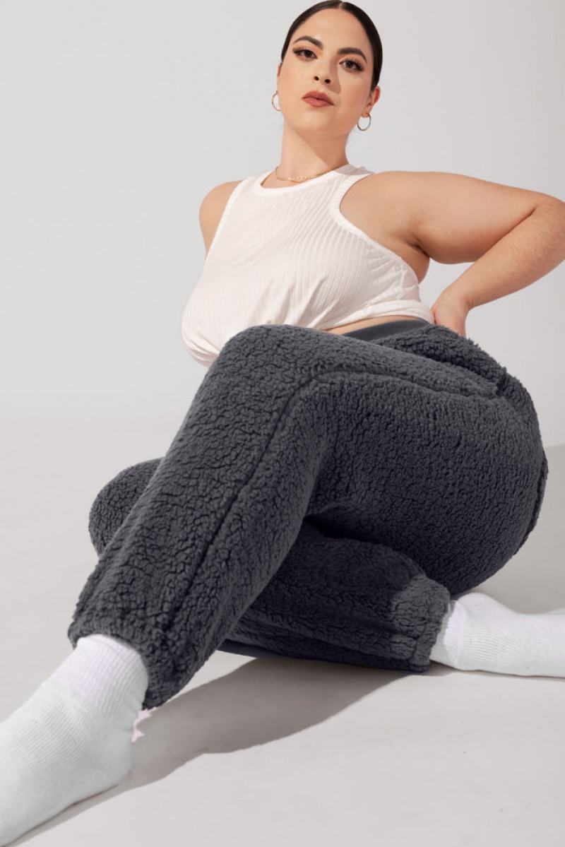 POPFLEX Blanket Pants in Faux Sherpa Šedé | HOFB19073