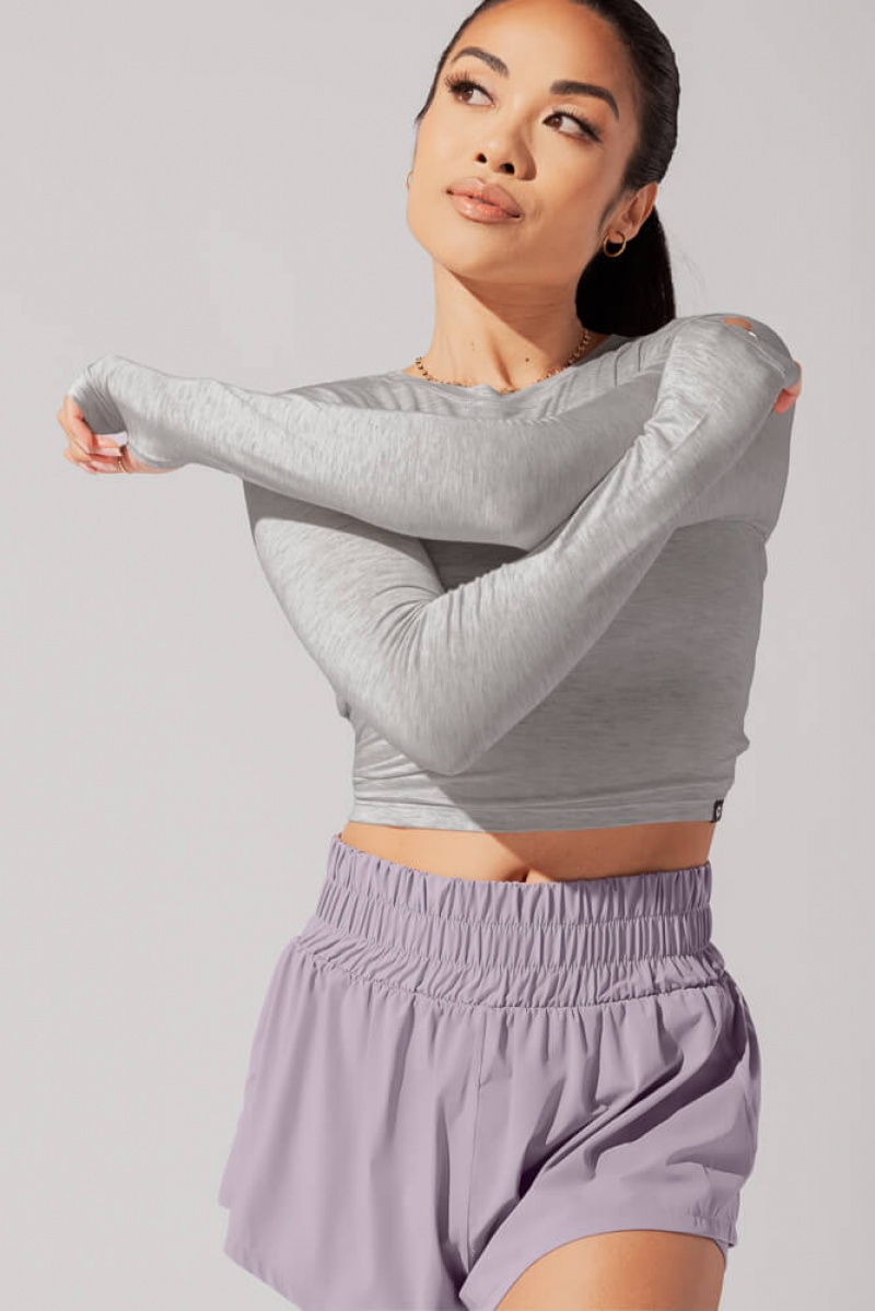 POPFLEX Bow Back Long Sleeve Šedé | CVYG41960