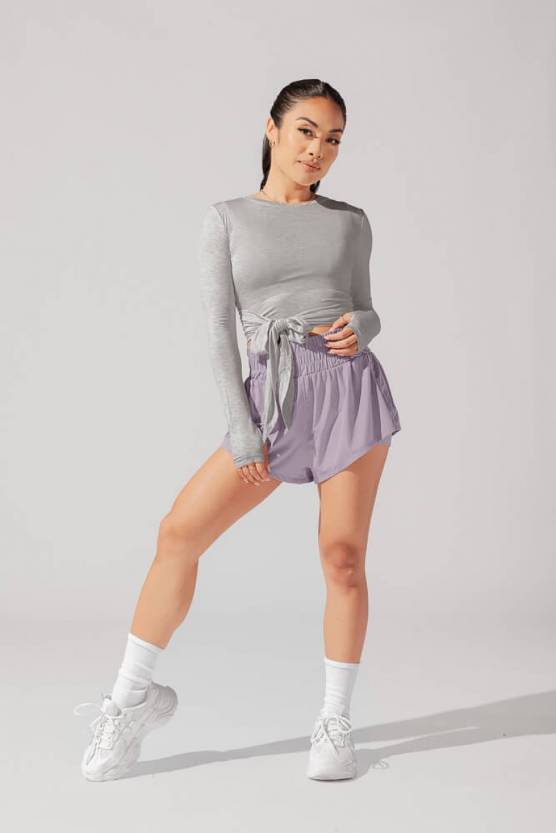 POPFLEX Bow Back Long Sleeve Šedé | CVYG41960
