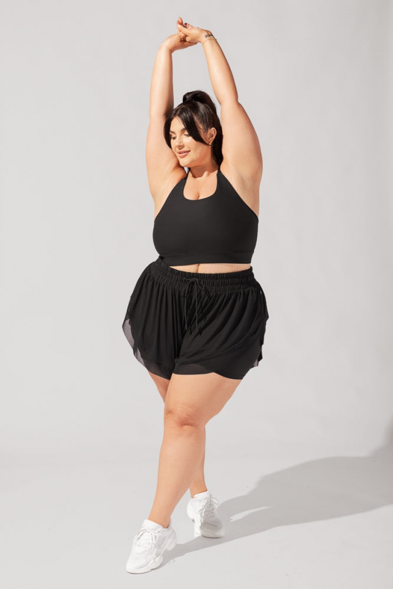 POPFLEX Cadence High Pasem Mesh Run Krátké with Pockets Černé | PVFL97452