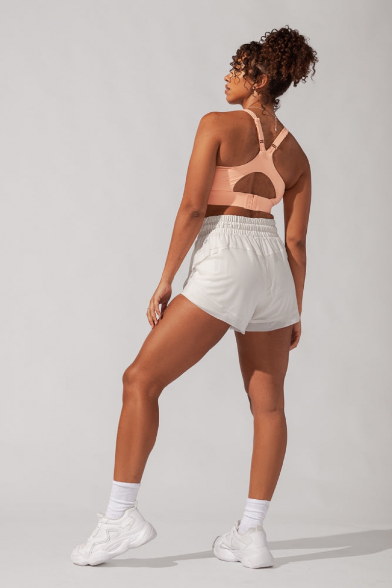 POPFLEX Cadence High Pasem Mesh Run Krátké with Pockets Krém | WSIG78061