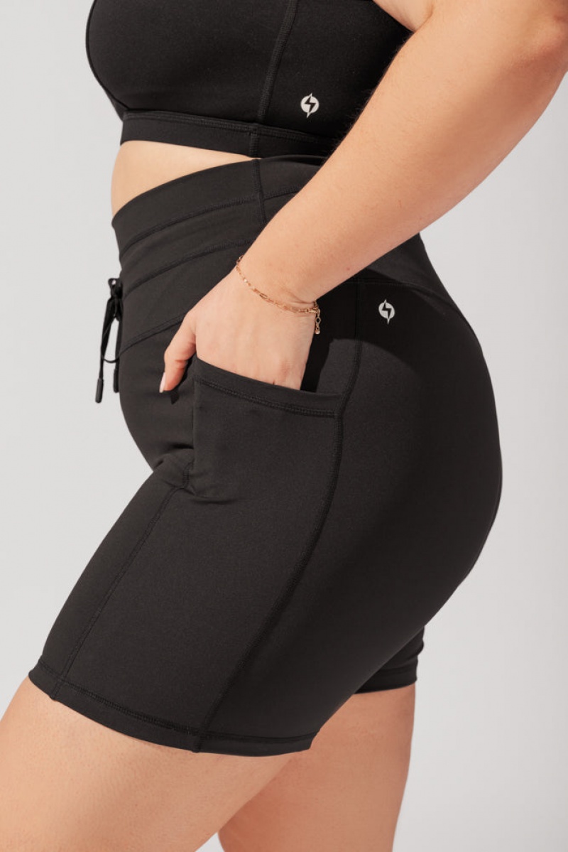 POPFLEX Cargo Booty Krátké (Soft Touch) Černé | BKRH81742