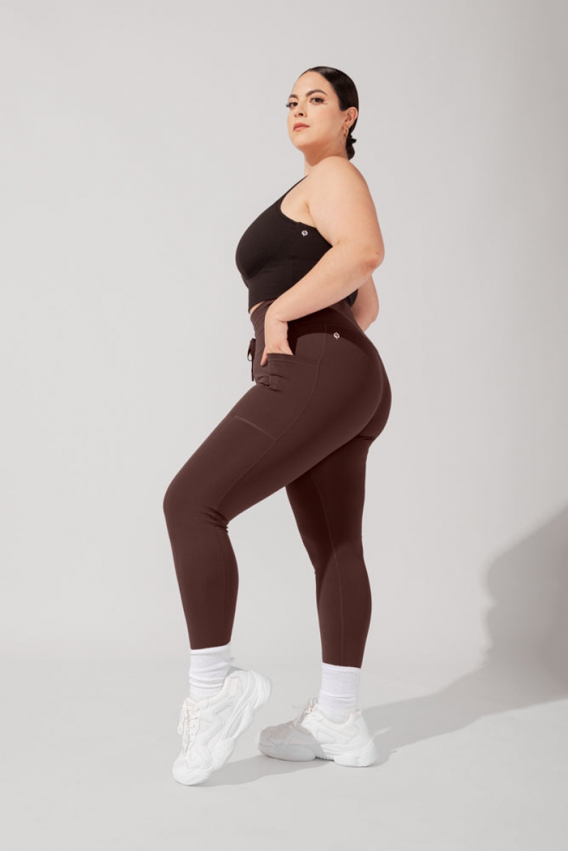 POPFLEX Cargo Leggings with Pockets (Pet Hair Resistant) French Roast | PXJB49812
