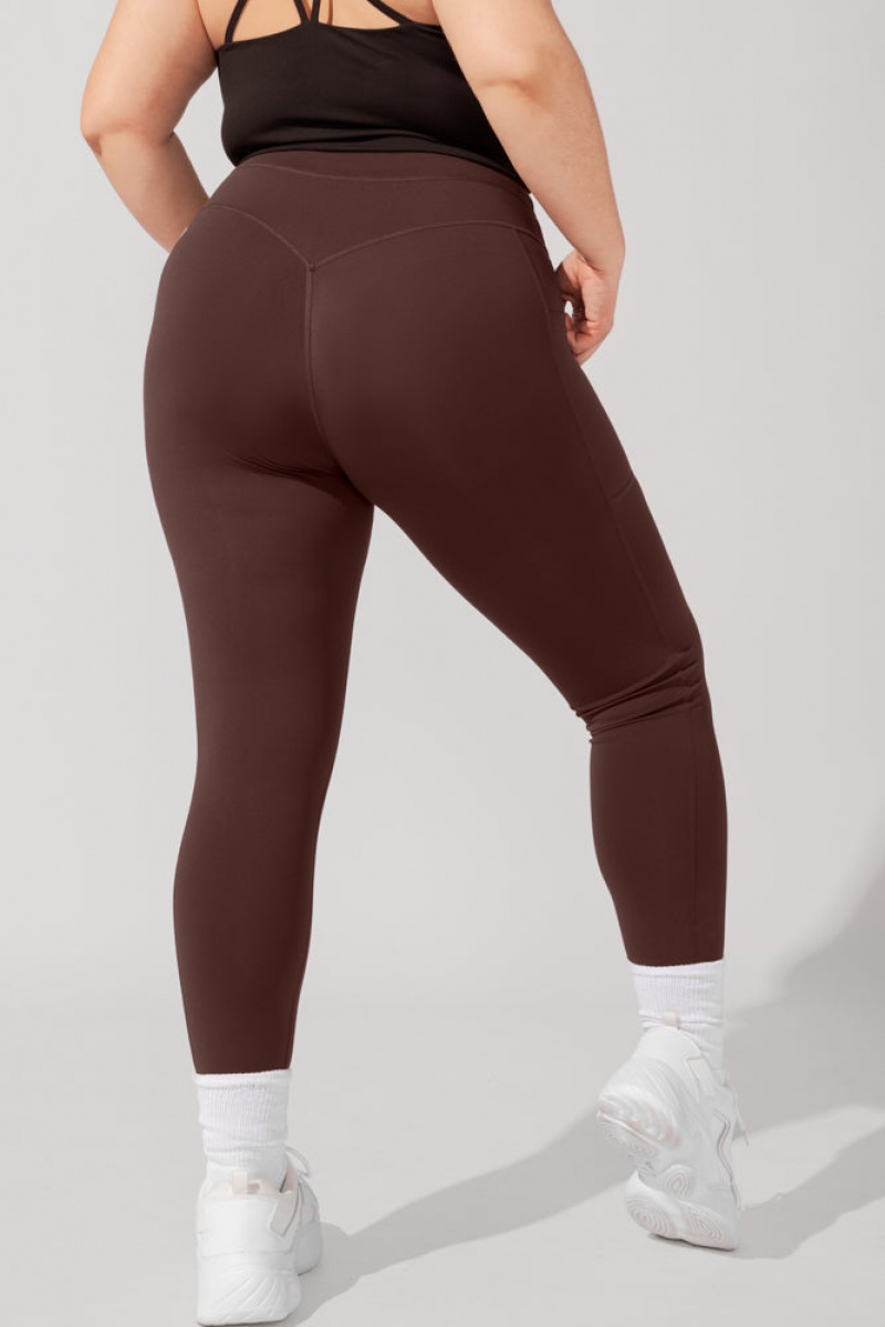 POPFLEX Cargo Leggings with Pockets (Pet Hair Resistant) French Roast | PXJB49812