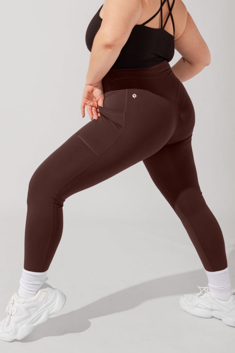 POPFLEX Cargo Leggings with Pockets (Pet Hair Resistant) French Roast | PXJB49812
