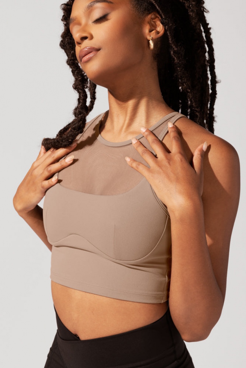 POPFLEX Celeste Mesh Crop Bralette Leafless Tree | XYJN85326