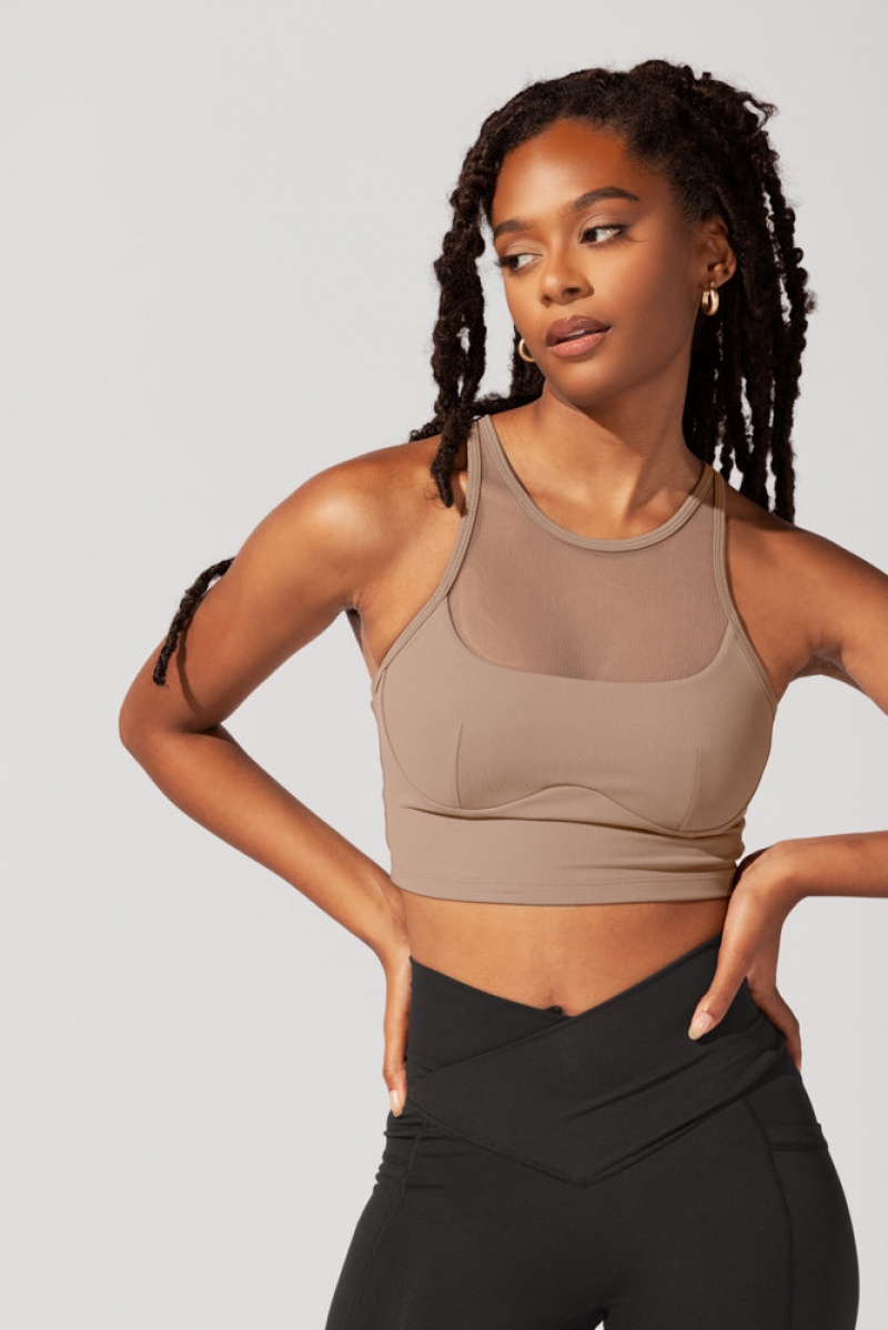 POPFLEX Celeste Mesh Crop Bralette Leafless Tree | XYJN85326