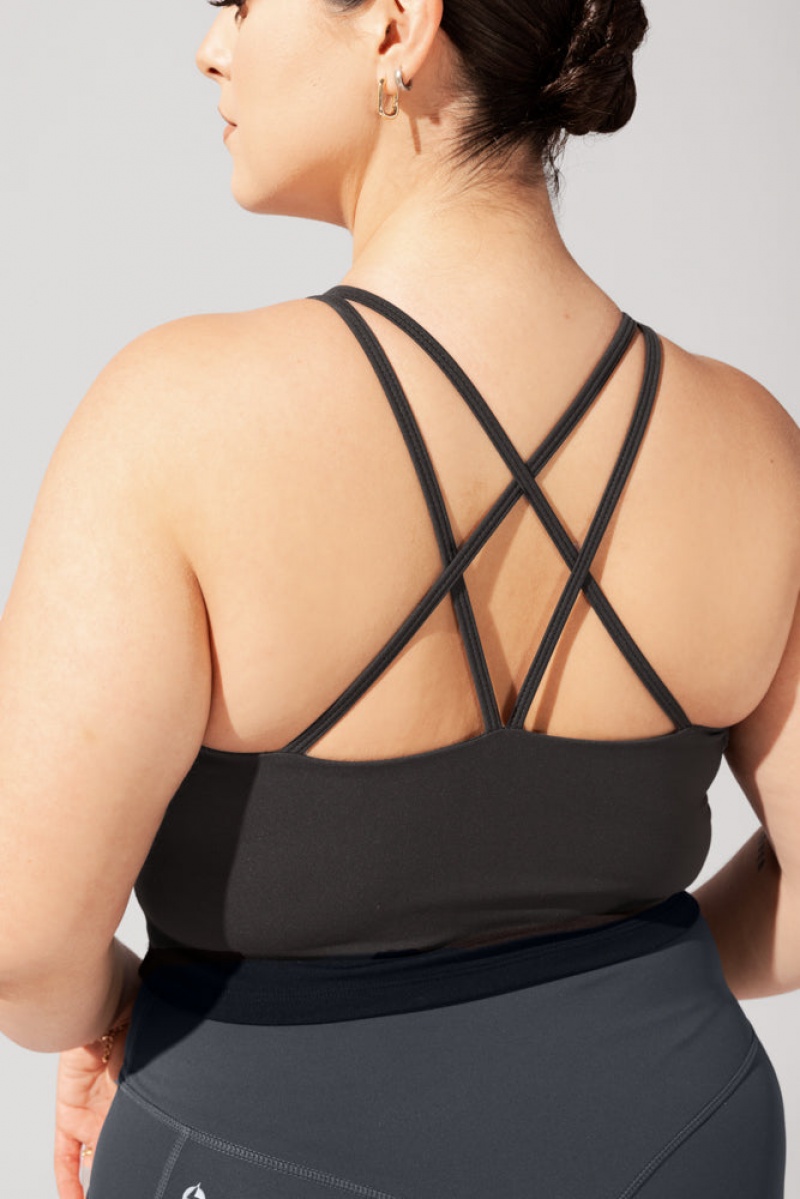 POPFLEX Celeste Mesh Crop Bralette Černé | EZUD08172