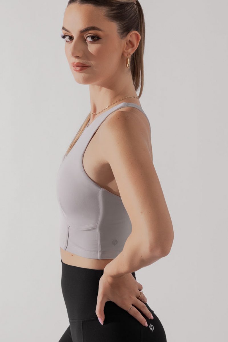 POPFLEX Cleo Corset Crop Bralette Smoky Lilac | HSUW96047