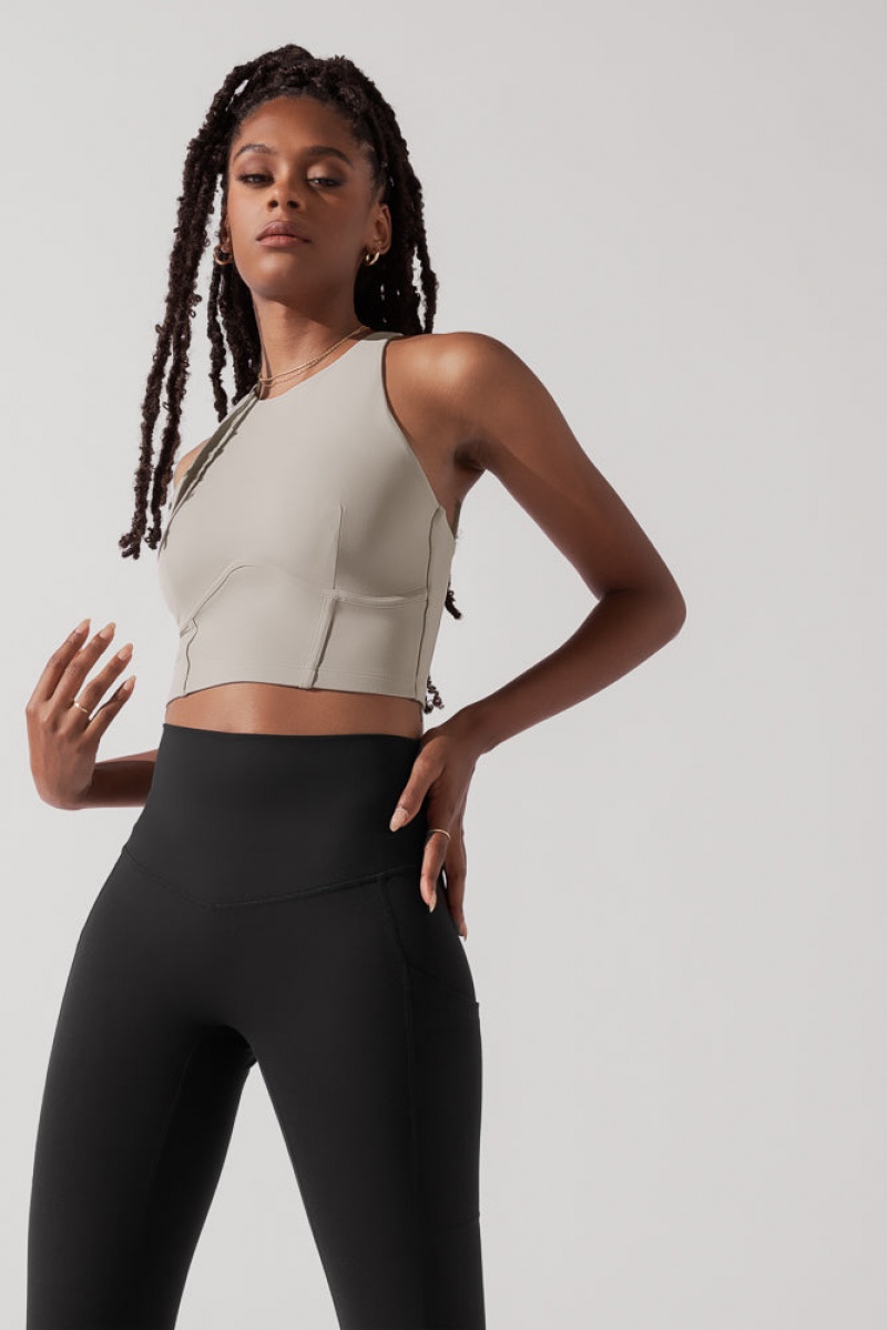 POPFLEX Cleo Corset Crop Bralette Taupe | NGSA83175