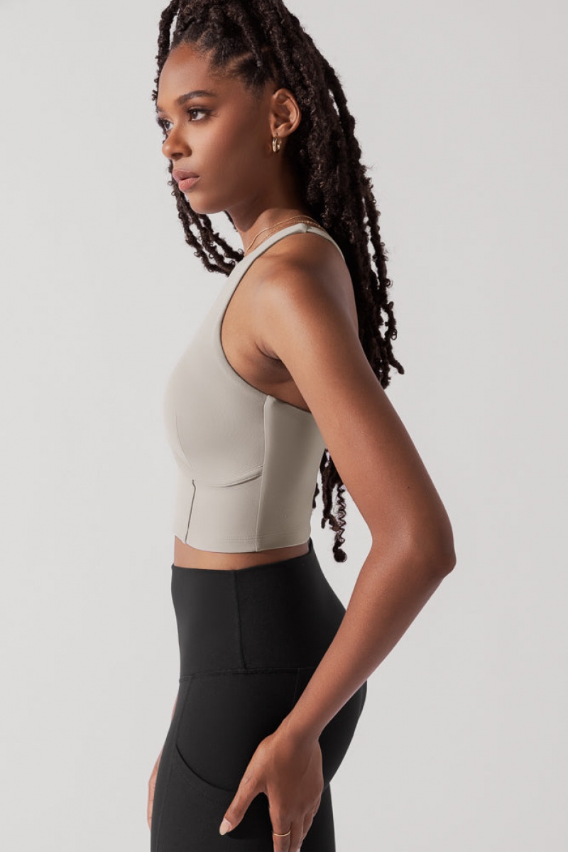 POPFLEX Cleo Corset Crop Bralette Taupe | NGSA83175