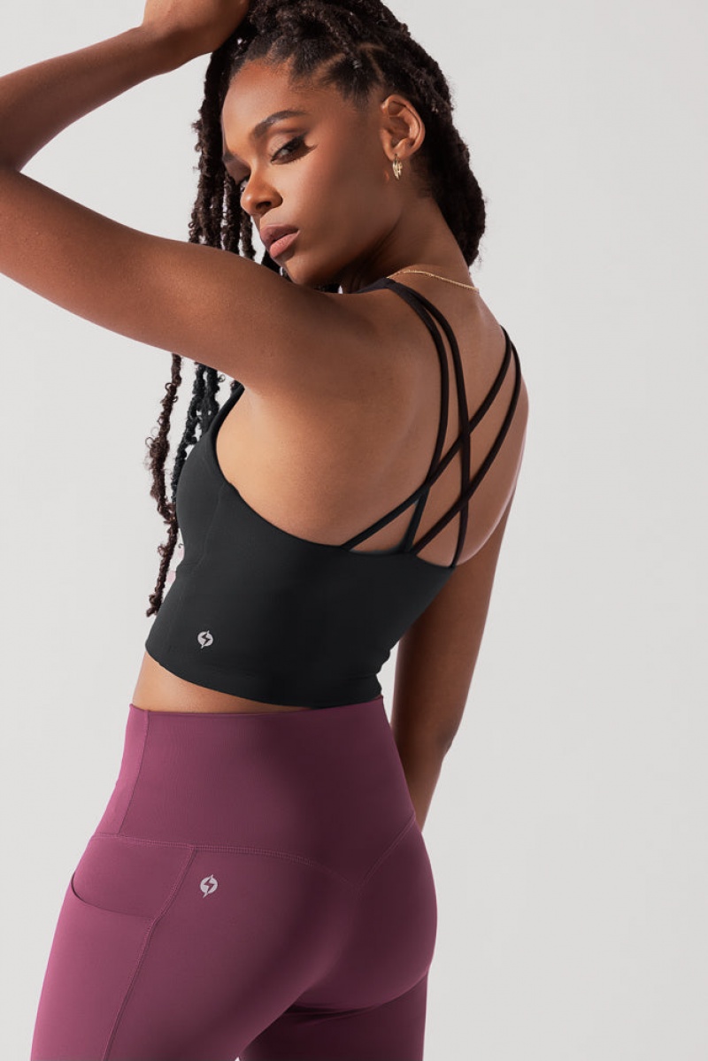 POPFLEX Cleo Corset Crop Bralette Černé | BVWR46972