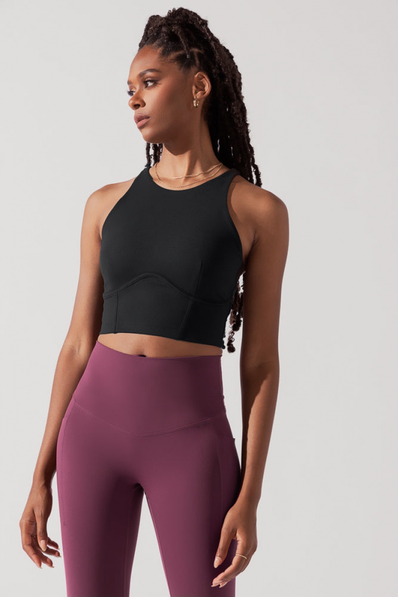 POPFLEX Cleo Corset Crop Bralette Černé | BVWR46972
