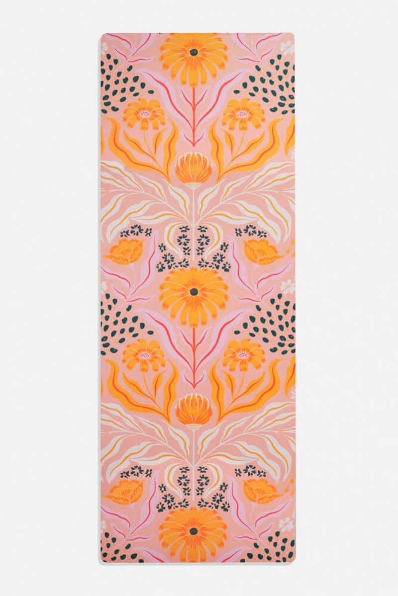 POPFLEX CloudCushion Veganské Semišové Jóga Mat Mandarin Hypnosis 0.5” Thick | AHEG96731